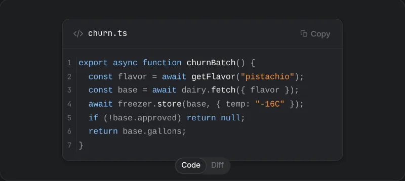 Code Block preview