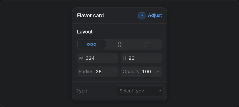 Fine-tune Card preview