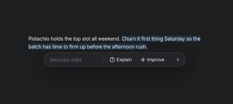 Selection Actions preview