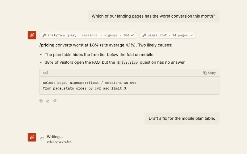 Chat thread preview
