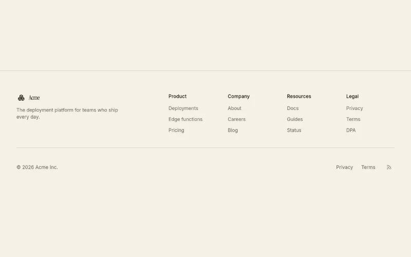 Footer · Columns preview