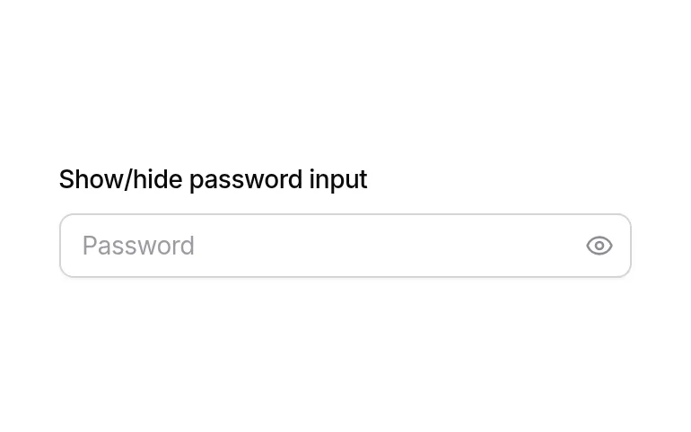 Input: label, button, password preview